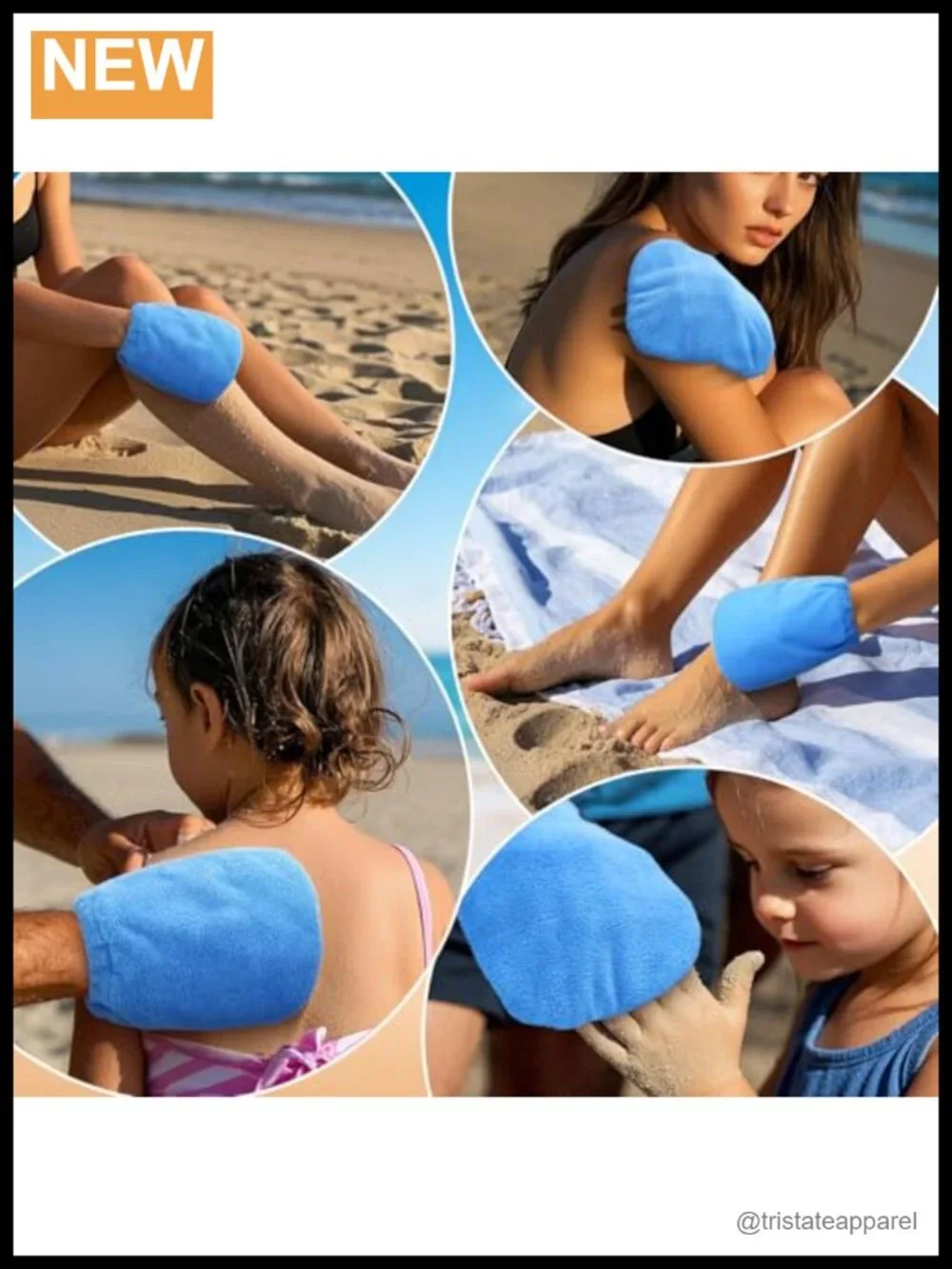 2-in-1 Sand Remover, 4 Pack Sand Wipe Off Mitts for Beach, Wet Dry Use, Must